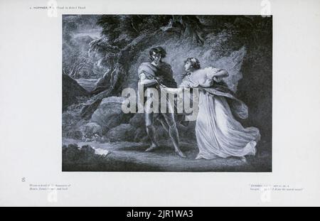 Cymbeline Act iii sc 4 Imogen : Schau, ich zeichne das Schwert selbst von J. Hoppner (gestochen von Robert Thew) aus dem Buch „Shakespeare in pictorial Art“ von Salaman, Malcolm Charles, 1855-1940; Holme, Charles, 1848-1923 Erscheinungsdatum 1916 Verlag London, New York [etc.] : 'The Studio' ltd. Stockfoto