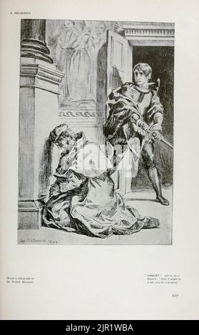 Hamlet Akt III sc 3 Hamlet : Jetzt könnte ich es tun, klopfen Jetzt betet er von E. Delacroix aus dem Buch "Shakespeare in der bildenden Kunst" von Salaman, Malcolm Charles, 1855-1940; Holme, Charles, 1848-1923 Erscheinungsdatum 1916 Verlag London, New York [etc.] : 'The Studio' ltd. Stockfoto