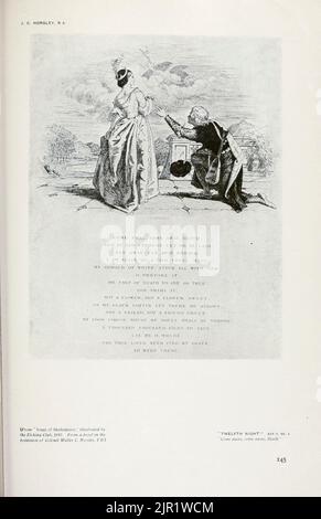 Zwölfte Nacht Akt III sc 4 Come Away, Come Away, Death von J. C. Horsley aus dem Buch „Shakespeare in pictorial Art“ von Salaman, Malcolm Charles, 1855-1940; Holme, Charles, 1848-1923 Erscheinungsdatum 1916 Verlag London, New York [etc.] : 'The Studio' ltd. Stockfoto