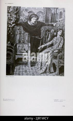 HAMLET ACT III, SC. 7 Hamlet und Ophelia von D. G. Rossetti aus dem Buch „Shakespeare in pictorial Art“ von Salaman, Malcolm Charles, 1855-1940; Holme, Charles, 1848-1923 Erscheinungsdatum 1916 Verlag London, New York [etc.] : 'The Studio' ltd. Stockfoto