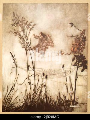 Die Feen sind exquisite Tänzer aus dem Buch „Peter Pan in Kensington Gardens“ aus „der kleine weiße Vogel“ von Barrie, J. M (James Matthew) 1860-1937, illustriert von Arthur Rackham Publisher Hodder & Stoughton 1910 Stockfoto