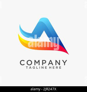 Buchstabe Ein modernes Logo-Design Stock Vektor