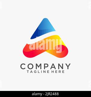 Buchstabe Ein modernes Logo-Design Stock Vektor