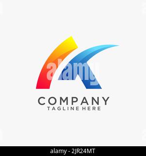 Buchstabe Ein modernes Logo-Design Stock Vektor