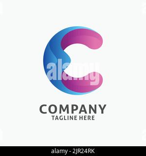 Buchstabe C modernes Logo-Design Stock Vektor
