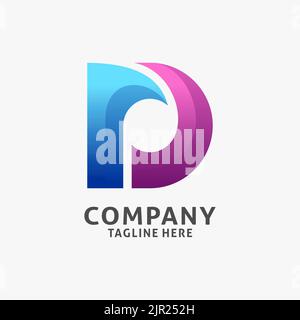 Buchstabe D modernes Logo-Design Stock Vektor