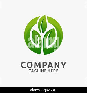Logo mit kreisförmigen Blättern Stock Vektor