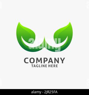 Mit Blattlogo im Letter-Design Stock Vektor
