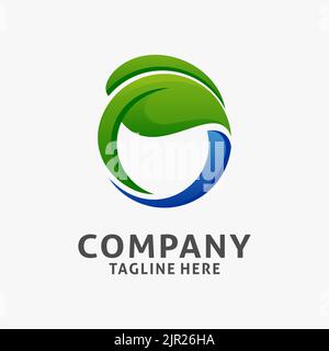 Logo mit kreisförmigen Blättern Stock Vektor