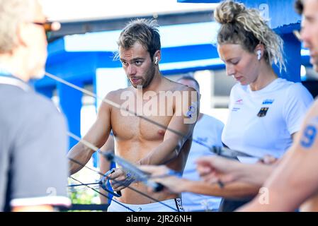 Roma, Italien. 21. August 2022. PALTRINIERI Gregorio ITA ITALY10km Männer Open Water Roma, 21/8/2022 Lido di Ostia XXVI len European Championships Roma 2022 Foto Andrea Masini/Deepbluemedia/Insidefoto Kredit: Insidefoto di andrea staccioli/Alamy Live News Stockfoto