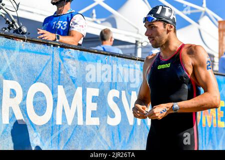 Roma, Italien. 21. August 2022. PALTRINIERI Gregorio ITA ITALY10km Männer Open Water Roma, 21/8/2022 Lido di Ostia XXVI len European Championships Roma 2022 Foto Andrea Masini/Deepbluemedia/Insidefoto Kredit: Insidefoto di andrea staccioli/Alamy Live News Stockfoto