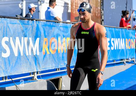 Roma, Italien. 21. August 2022. ACERENZA Domenico ITA ITALY10km Männer Open Water Roma, 21/8/2022 Lido di Ostia XXVI len European Championships Roma 2022 Foto Andrea Masini/Deepbluemedia/Insidefoto Kredit: Insidefoto di andrea staccioli/Alamy Live News Stockfoto