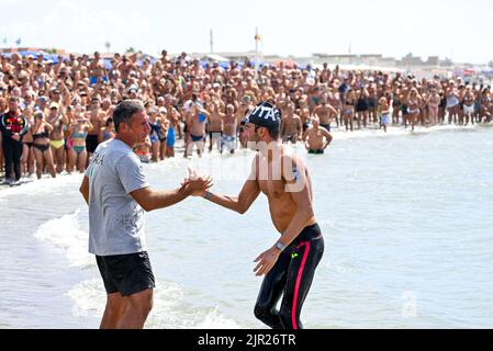 Roma, Italien. 21. August 2022. PALTRINIERI Gregorio ITA ITALY10km Männer Open Water Roma, 21/8/2022 Lido di Ostia XXVI len European Championships Roma 2022 Foto Andrea Masini/Deepbluemedia/Insidefoto Kredit: Insidefoto di andrea staccioli/Alamy Live News Stockfoto