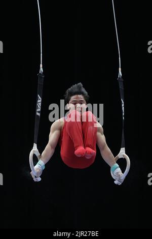 20. August 2022: Asher Hong (Cypress Academy) tritt im Senior Men's Finale bei der U.S. Gymnastics Championship 2022 an. Die Veranstaltung findet in der Amalie Arena in Tampa, FL, statt. Melissa J. Perenson/CSM Stockfoto