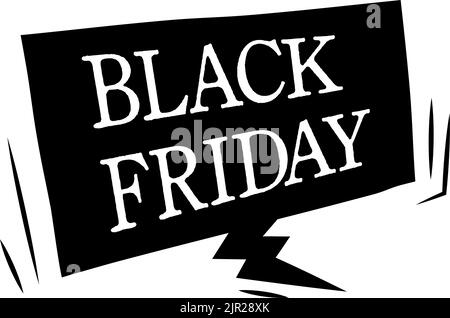 Black Friday amerikanische Sprechblase im Comic-Stil Stock Vektor