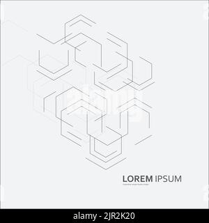 Abstraktes Schwarzes Linienmuster Sechseck. Kreatives, Minimalistisches Design Stock Vektor