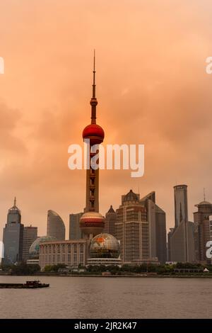 Skyline von Shanghai im Pudong District in China Stockfoto