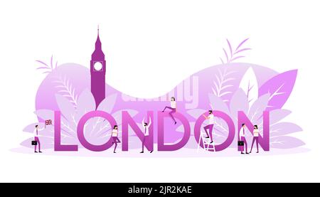 Skyline von London. Tower of London. Englische Stadtlandschaft Stock Vektor