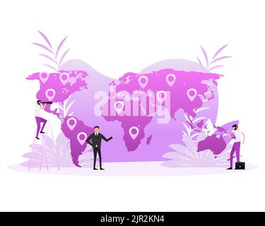 Logistische Menschen, tolles Design für jeden Zweck. Vektorgrafik. Stock Vektor