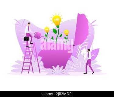 Geschäftsidee, Idee kreativ, Lösung finden. Vektorgrafik. Stock Vektor