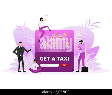 Holen Sie sich ein Taxi Menschen, tolles Design für jeden Zweck. Illustration für Geschäftsleute Stock Vektor
