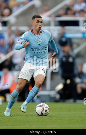 NEWCASTLE, GROSSBRITANNIEN, 21/08/2022, PHIL FODEN, MANCHESTER CITYS, 2022Credit: Allstar Picture Library/ Alamy Live News Stockfoto