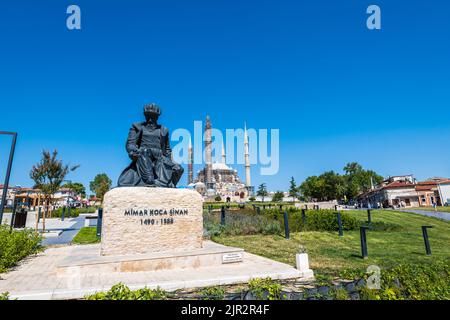 Selimiye-Moschee in Edirne, Türkei - UNESCO-Weltkulturerbe der Selimiye-Moschee, die 1575 von Mimar Sinan erbaut wurde Stockfoto