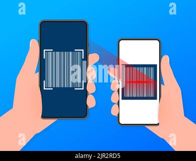 Symbol zum Scannen von QR-Codes auf dem Smartphone. QR-Code für die Zahlung. Vektorgrafik. Stock Vektor