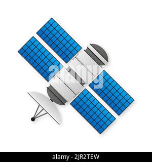 Künstliche Satelliten gps. Kommunikation, Navigationskonzept. Vektorgrafik. Stock Vektor