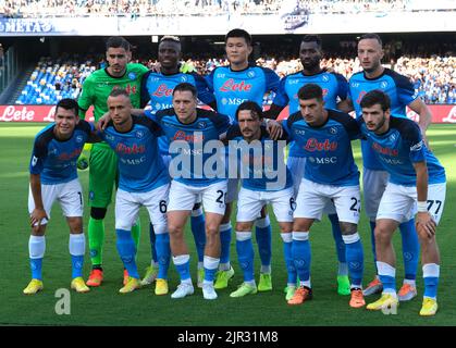 Neapel, Kampanien, Italien. 21. August 2022. Während des Fußballspiels der italienischen Serie A im Diego Armando Maradona Stadium in Neapel am 21. August 2022 im italienischen Fußballspiel SSC Napoli gegen AC Monza. Soccer Naples (Bildnachweis: © Fabio Sasso/ZUMA Press Wire) Stockfoto