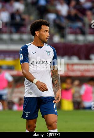 Im Stadio Olimpico Grande Torino am 20. August 20 sieht sich der FC Turin von SS Lazio während des Matches 2022/23 zwischen dem FC Turin und der SS Lazio in der Serie A an Stockfoto