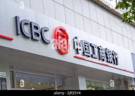 China ICBC Bank (Industrial and Commercial Bank of China), eine der größten Geschäftsbanken in China. Stockfoto