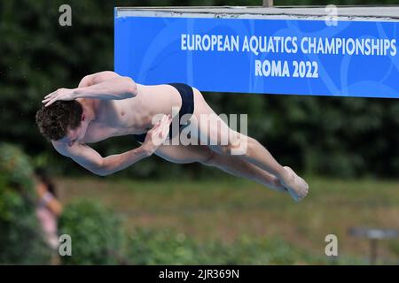 Foro Italico, Rom, Italien. 21. August 2022. Schwimmeuropameisterschaften Rom 2022: Noah Williams (GbR) Silbermedaille 10m Plattform Credit: Action Plus Sports/Alamy Live News Stockfoto