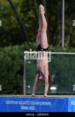 Foro Italico, Rom, Italien. 21. August 2022. Schwimmeuropameisterschaften Rom 2022: Oleksil Sereda (Ukr) Goldmedaille 10m Plattform Credit: Action Plus Sports/Alamy Live News Stockfoto