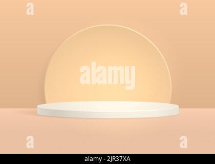 Showcase Stand Podium zur Produktpräsentation. Preiswürfelstand für den Gewinner. Realistischer Vektor 3D Render Podium Stock Vektor