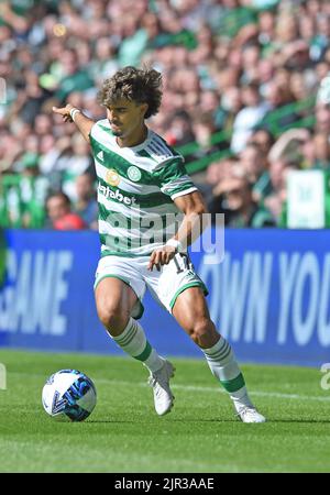 Glasgow, Schottland, 21.. August 2022. JOTA von Celtic während des Cinch Premiership-Spiels im Celtic Park, Glasgow. Bildnachweis sollte lauten: Neil Hanna / Sportimage Stockfoto