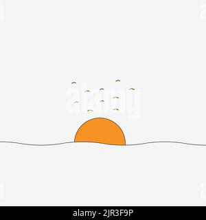 Meer und Sonne. Vektordarstellung „Berufung“ Stock Vektor