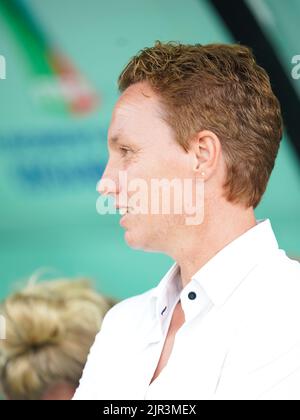 Alajuela, Costa Rica. 21. August 2022. Alajuela, Costa Rica, August 21. 2022: Chefcoach der Niederlande Jessic Torny während der FIFA U20 Womens World Cup Costa Rica 2022 Viertelfinale Fußballspiel zwischen Nigeria und den Niederlanden bei Morera Soto in Alajuela, Costa Rica. (Daniela Porcelli/SPP) Quelle: SPP Sport Press Foto. /Alamy Live News Stockfoto