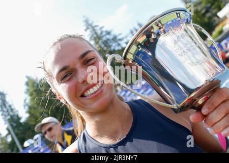 21. August 2022: 21/08/2022 - VANCOUVER, BC - 21. AUGUST : Final Match Womens Valentini Grammatikopoulou(GRE) def Lucia Bronzetti (ITA)während des neunten Tages von 2022 Odlum Brown VanOpen im Hollyburn Country Club am 21. August 2022, in West Vancouver, British Columbia, Kanada.(Foto: Clelio Tomaz/Pximages (Bild: © CTP/PX-Bilder über ZUMA Press Wire) Stockfoto