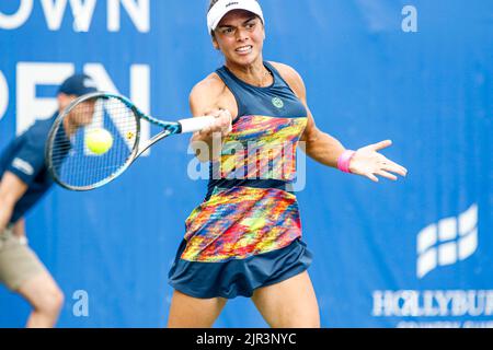 21. August 2022: 21/08/2022 - VANCOUVER, BC - 21. AUGUST : Final Match Womens Valentini Grammatikopoulou(GRE) def Lucia Bronzetti (ITA)während des neunten Tages von 2022 Odlum Brown VanOpen im Hollyburn Country Club am 21. August 2022, in West Vancouver, British Columbia, Kanada.(Foto: Clelio Tomaz/Pximages (Bild: © Clelio Tomaz/PX Imagens via ZUMA Press Wire) Stockfoto