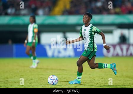 Alajuela, Costa Rica. 21. August 2022. Alajuela, Costa Rica, August 21. 2022: Während der FIFA U20 Womens World Cup Costa Rica 2022 Quarterfinalspiel zwischen Nigeria und den Niederlanden bei Morera Soto in Alajuela, Costa Rica. (Daniela Porcelli/SPP) Quelle: SPP Sport Press Foto. /Alamy Live News Stockfoto