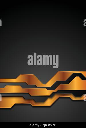 Bronze und schwarz abstrakt Technologie Konzept Hintergrund. Vektorgrafik Stock Vektor