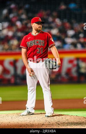 Arizona Diamondbacks Pitcher Ian Kennedy (31) wirft im neunten Inning während eines MLB-Baseballspiels am Sonntag, den 2. August, gegen die St. Louis Cardinals Stockfoto