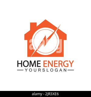 Startseite Power Energy Logo Vektor Symbol Symbol Design Illustration Stock Vektor