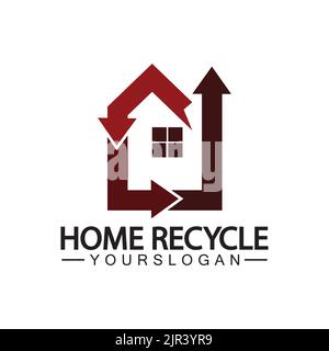 Haus zu Hause recyceln Logo Symbol Vektor Illustration Design Stock Vektor