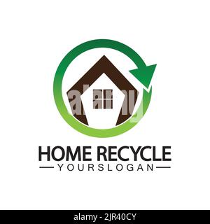 Haus zu Hause recyceln Logo Symbol Vektor Illustration Design Stock Vektor