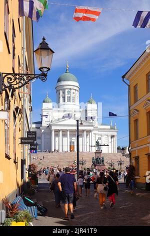 Helsinki, Finnland - 20. August 2022: Sehen Sie sich die Kathedrale von Helsinki an. Stockfoto