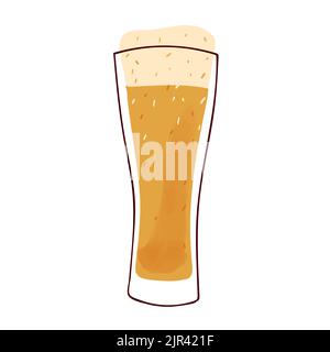 Tasse Bier Illustration isoliert auf weißem Hintergrund Stock Vektor