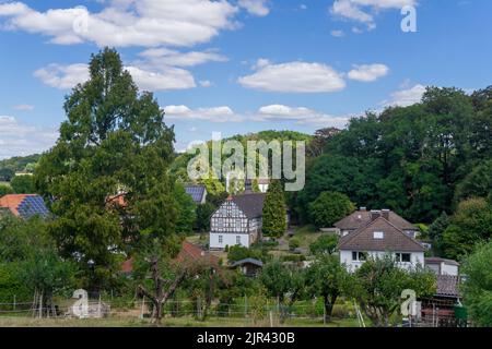 Blick auf das deutsche Dorf Trendelburg Stockfoto