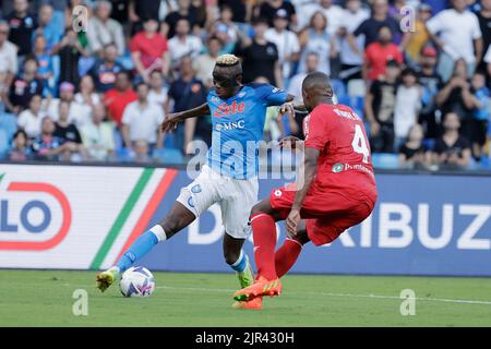 Neapel, Italien. 21. August 2022. Victor Osimhen von Neapel während des SSC Napoli gegen AC Monza, italienische Fußballserie A Spiel in Neapel, Italien, August 21 2022 Quelle: Independent Photo Agency/Alamy Live News Stockfoto